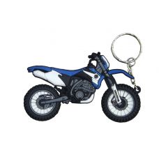 Брелок Модель мототехники (КС006), ПВХ, кроссовый мотоцикл типа Ямаха (синий с белым)