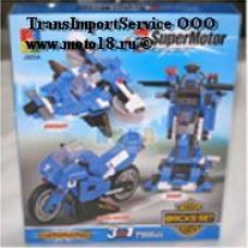 Конструктор детский, подарочный (лего) "мотоцикл-трансформер синего цвета" 3 в 1 Y5653А 301 деталь