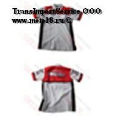 Рубашка МОТОСПОРТ (с коротким рукавом, с воротником) бело-красная Honda RB050