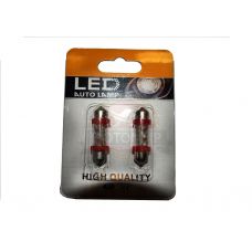 Лампа светодиодная (3 диода)LEDТ11* 36 Цоколь: C5W SV8,5 подсв,,салона,багажника красная