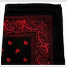 Платок байкерский универсальный (квадратной формы) (№2) (Красные вензеля на черном фоне)