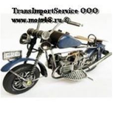 Модель мотоцикла хендмейд, синий бак и крылья №1 (С1 одно седло)