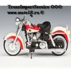 Модель мотоцикла Ретро В12 (бело-красный с черными элементами) 1:18