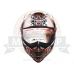 Шлем кроссовый YM-911-1 "YAMAPA"со СТЕКЛОМ, размер XL, (НОВИНКА!)БЕЛЫЙ с красной графикой с черепами