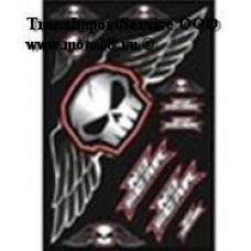 Наклейка Набор наклеек череп с крыльями разного размера (байкер стиль) 11 шт (GPA 5760)