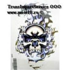 Наклейка Череп в синем пламени (стиль тату) (GPA 018) 3456