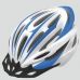 Шлем вело CIGNA WT-007, размер M/L (57-62 cm) (бело-синий с черными полосками, с козырьком)