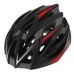 Шлем вело CIGNA DY001, размер M (54-57 cm) (черный с белыми,красными и карб.полосками, с козырьком)
