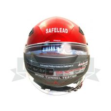 Шлем открытый "Safelead" LX-256 "колобки с доп. стеклом" красный