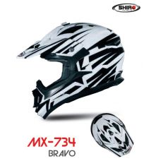 Шлем кроссовый SHIRO MX-734 BRAVO, размер XL, (красный/белый, черный/белый)