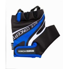 Перчатки вело мужские, гелевые вставки, цвет черный с синим, размер L