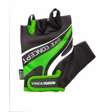 Перчатки вело мужские, гелевые вставки, цвет черный с зеленым, размер XL