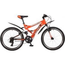 Велосипед 24" STINGER VERSUS (Х80015) (2х подвес.,21ск,рама 16,5",торм.V-br,TY10/TY300/EF41) оранж.