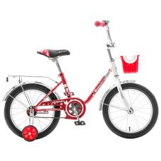 Велосипед 16" NOVATRACK MAPLE (Х32084-1К) (торм.нож,крыл. цвет, баг. хромир, пер.корзина) красный