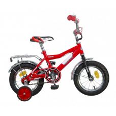 Велосипед 12" NOVATRAСK COSMIC (X52484) (тормоз ножн.,крылья,багажник хром,доп.колеса) красный