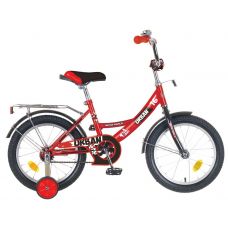 Велосипед 14" NOVATRACK URBAN (Х71594-К)(1ск,рама сталь,тормоз нож.,цвет.крылья, баг.хром) красный