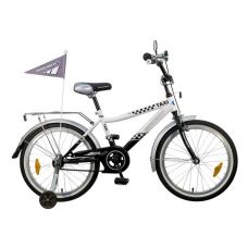 Велосипед 20" NOVATRACK TAXI (Х21025-К) (1ск,тормоз 1 руч.нож,крылья и багаж.хромир.,гудок) черн/бел