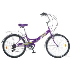 Велосипед 24'' FS-24 NOVATRACK (X52039-K) (складной,1ск,торм.1руч,ножной,багаж,звонок) фиолетовый