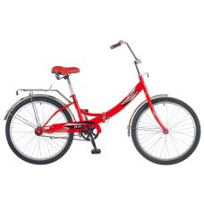 Велосипед 24'' FS-24 NOVATRACK (X52036-К) (складной,1ск,торм.ножной,багаж,звонок) красный