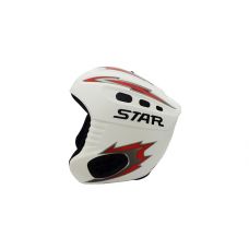 Шлем горнолыжный STAR S1-10 (шлем с клипсой для очков "Белого цвета с серо-красными наклейк")
